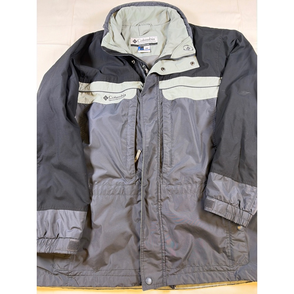 VNTG Y2K Columbia Sportswear Core Interchange Jacket Mens Large Black Grey Shell